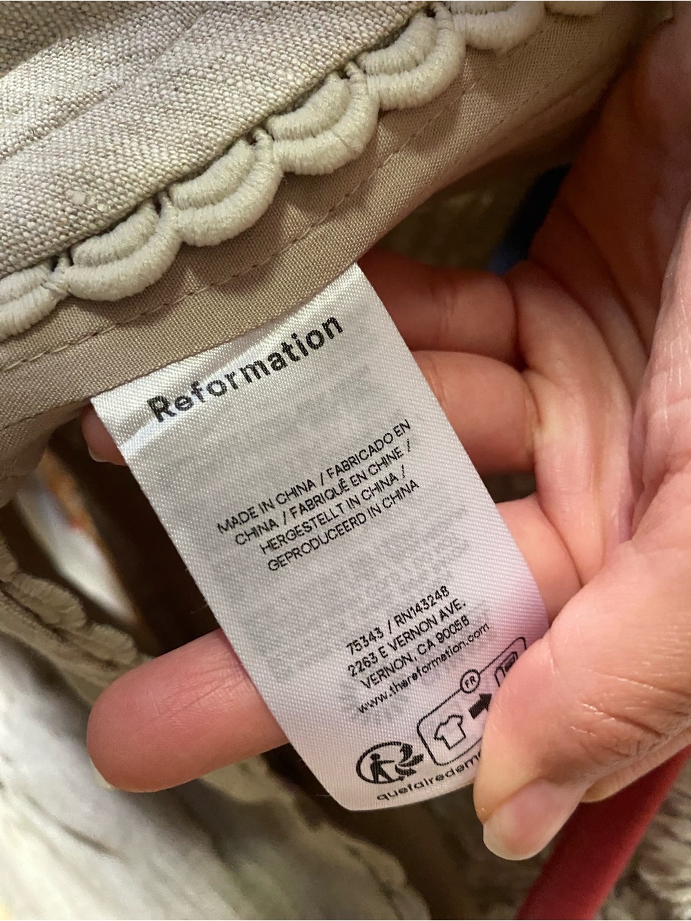 Reformation Simmie Linen Top Natural - Size 4 - Picture 8 of 9